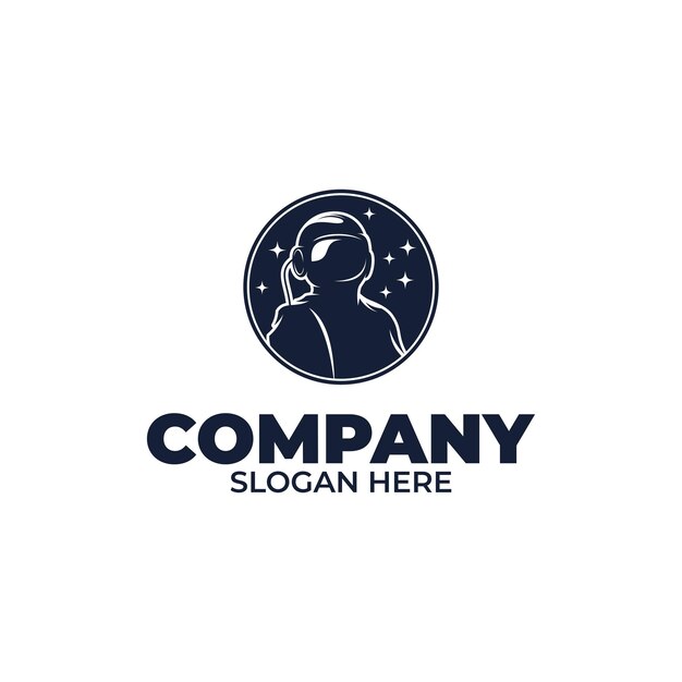 Explorer space astronaut logo design template
