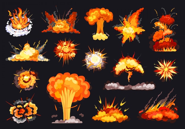 Explosion cartoon set icon. illustration exploded on white background. Isolated cartoon set icon explosion .