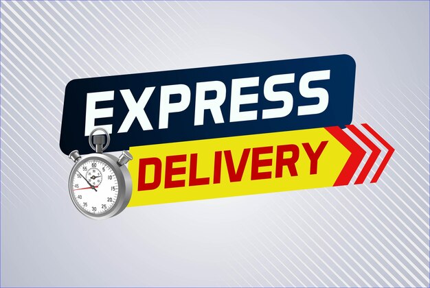 express delivery word concept vector illustration with stopwatch style for use landing page templat