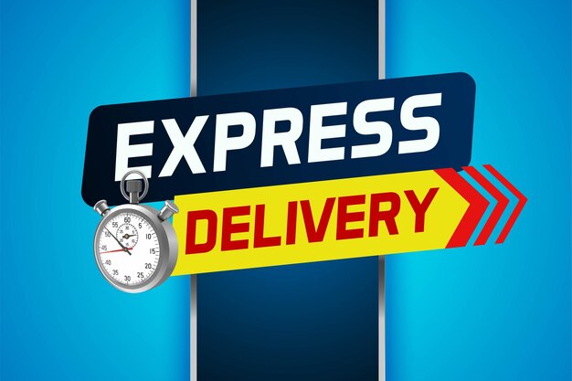 express delivery word concept vector illustration with stopwatch style for use landing page templat