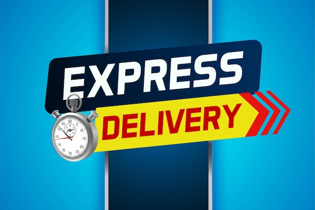 express delivery word concept vector illustration with stopwatch style for use landing page templat