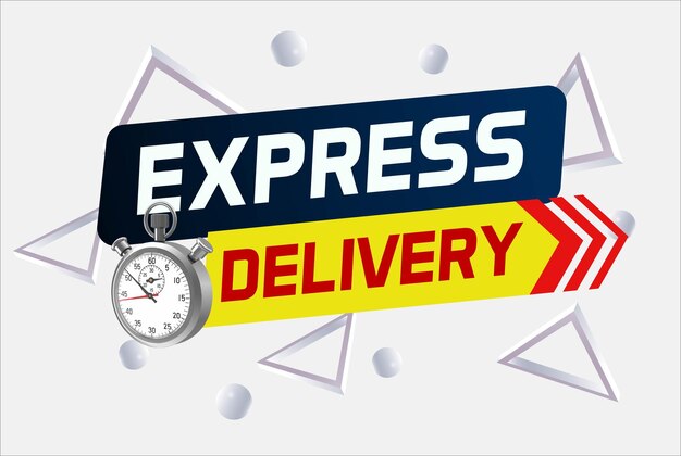 express delivery word concept vector illustration with stopwatch style for use landing page templat