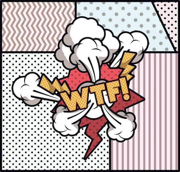expression bubble with wtf pop art style