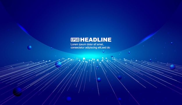 extended lines with star space technology sense vector background