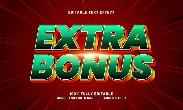 extra bonus editable text effect with a sale and offer text style