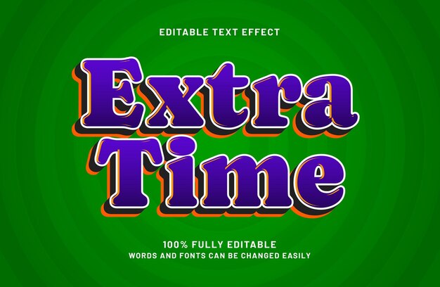 extra time editable text effect in kids and happy text style
