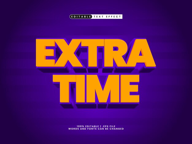 extra time editable text effect in simple and modern text style