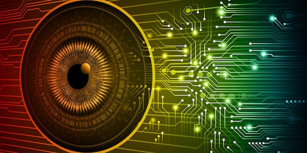 eye cyber circuit future technology concept background