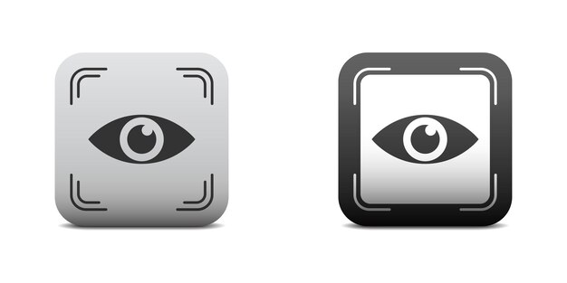 Eye scan icon set Vector illustration