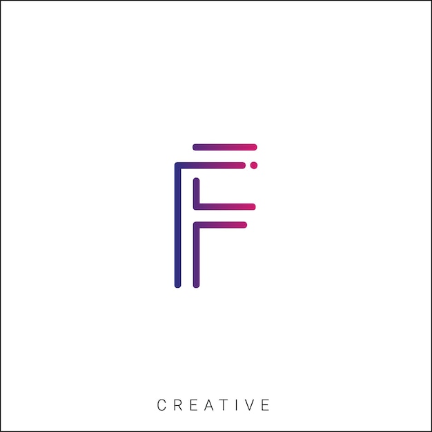F Latter Logo Template Vector Colorful Monogram Symbol Font Logo Modern Design Initial Based LOGO