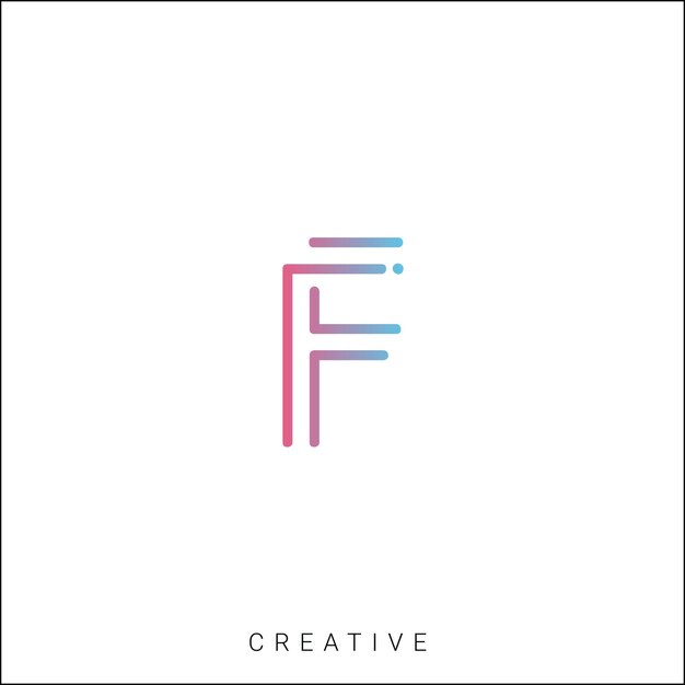 F Latter Logo Template Vector Colorful Monogram Symbol Font Logo Modern Design Initial Based LOGO