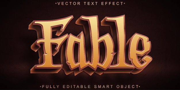 fable vector fully editable smart object text effect