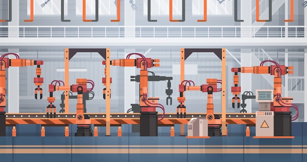 Fabriks produktion transportör automatisk monteringslinje maskiner industriell automation industri koncept