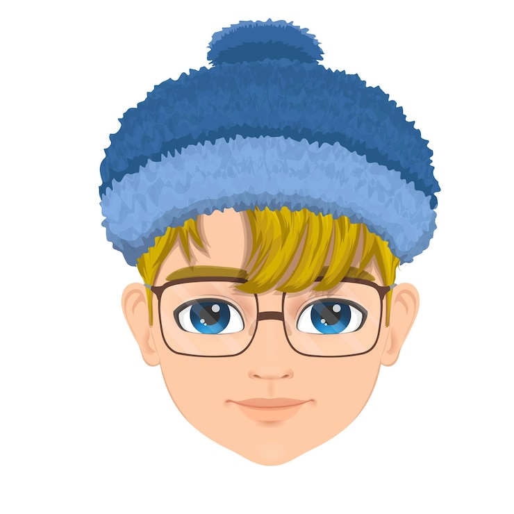 Vektör face of boy wearing beret