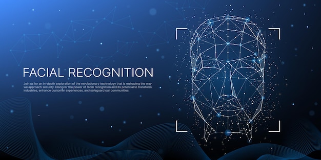 Face recognition technology 3d geometric wireframe