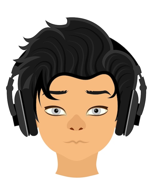face young man with different hairstyles flat style vector illustration