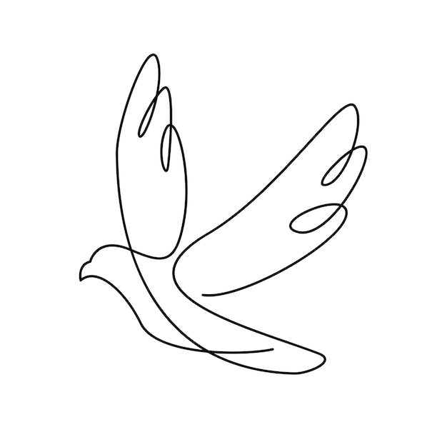 Falcon single line logo icon design illustration