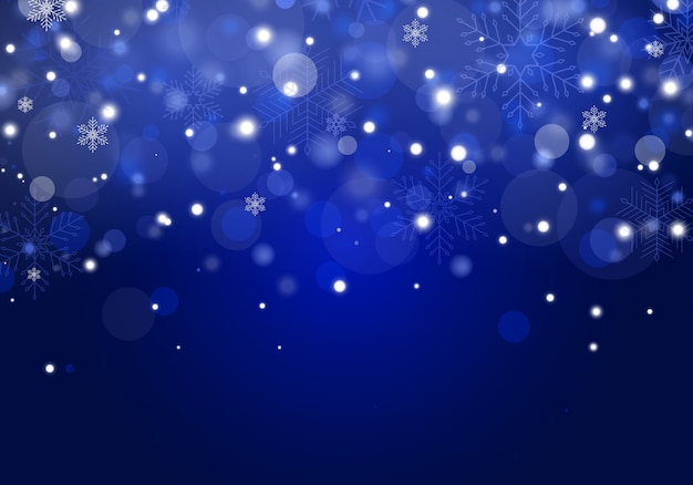 Falling Christmas snow, snowflakes, heavy snowfall
