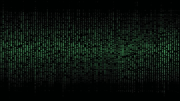 Falling points of binary code Illustration of the matrixVector digital dark background with noise effect Corrupted code matrix failure Visualization of big data