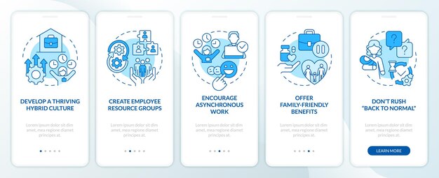 Familyfriendly employer blue onboarding mobile app screen