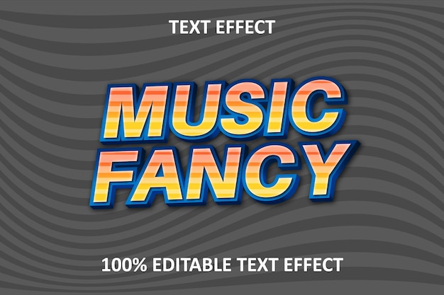 fancy music editable text effect orange blue silver