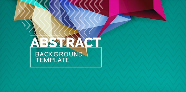 Färgad geometrisk abstrakt bakgrund, minimal abstraktionsdesign med mosaikstil, 3D-form