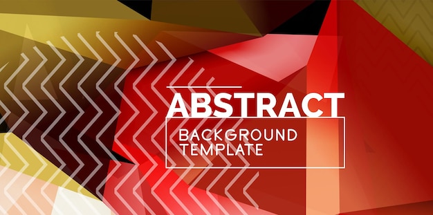 Färgad geometrisk abstrakt bakgrund, minimal abstraktionsdesign med mosaikstil, 3D-form