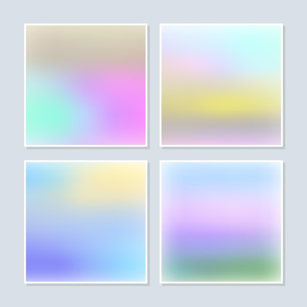 Färgglad holografisk designuppsättning med lutningsbakgrund