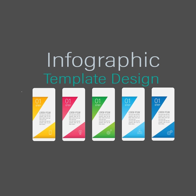 Färgglad infografiksteg platt design