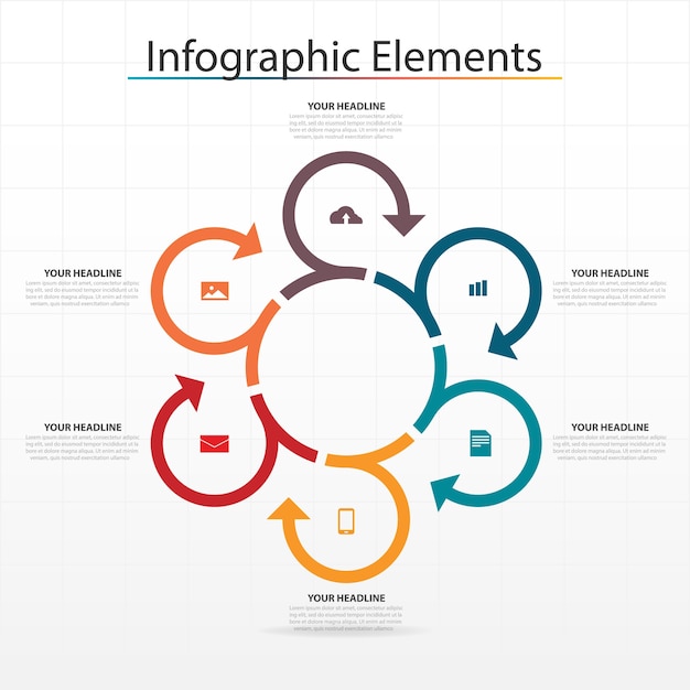 Färgglada cirklar, infografik-element för företag