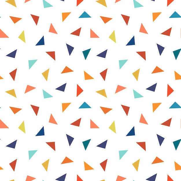 Färgglatt geometriskt sömlöst mönster med triangelelement Vektorillustration memphisdesign
