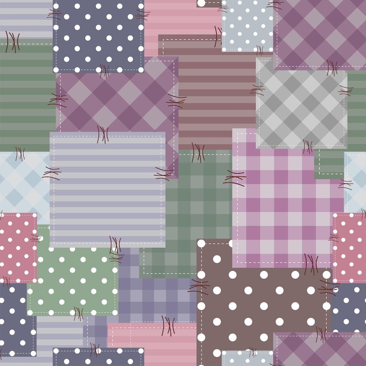 Vektör farklı desenlere sahip patchwork arka planı