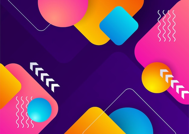 Farverig abstrakt baggrund. Vektorteknologi-baggrund med geometriske former til design af brochurer, hjemmesider og flyere. Geometriske former som wallpaper til plakater, certifikater, præsentationer og landingssider