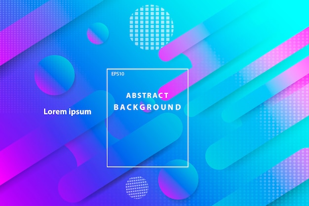Farverig abstrakt geometrisk med mørk blå og pink cover og tapet baggrund