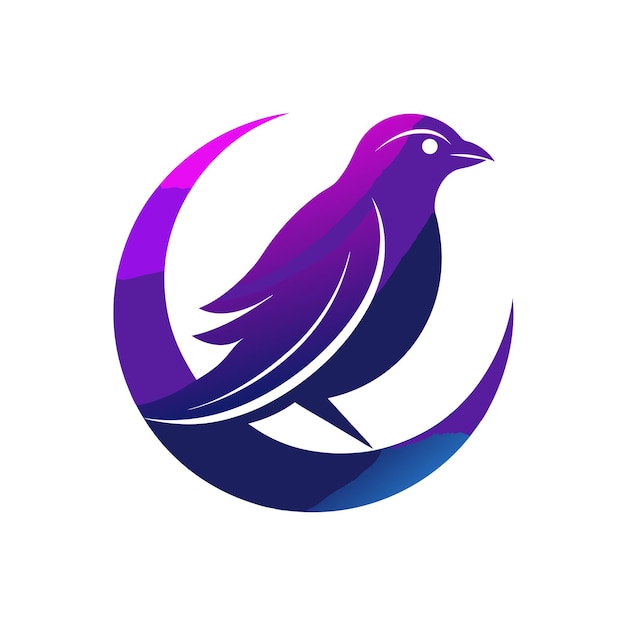 Farverig gradient-logoillustration af fugl