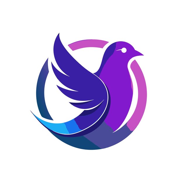 Farverig gradient-logoillustration af fugl
