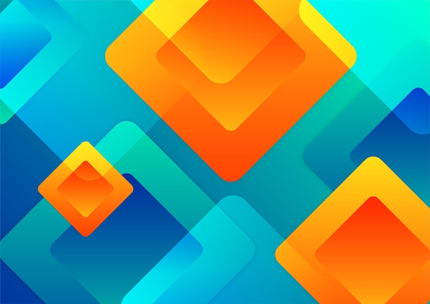 Farverig, levende, strålende gradient abstrakt baggrund med geometriske former
