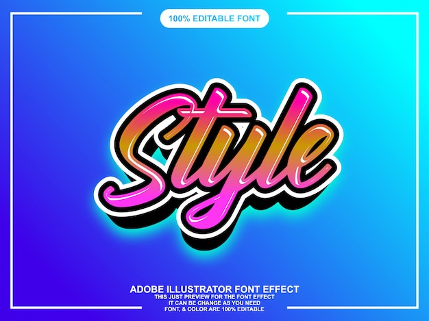 Farverig moderne pensel script grafisk stil redigerbar skrifttype