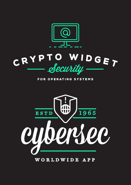 Farverigt cyber security skilt eller banner med ikon, fladt design, krypteringsapplikation, operationel vektor, minimal