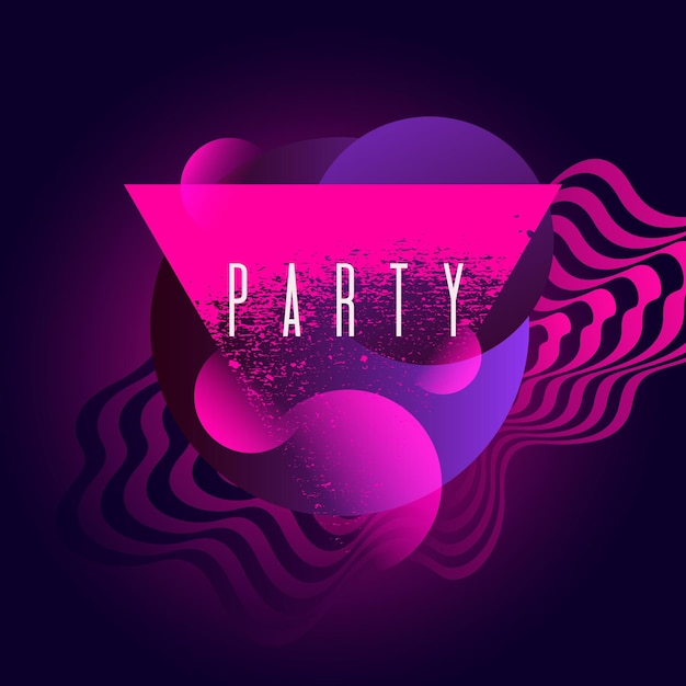 Fashion poster for party in abstract style. Vector illustration.