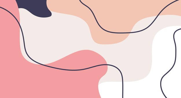 Fashionabla stil med organiska abstrakta former och linjer i nude pastellfärger minimalistisk bakgrund