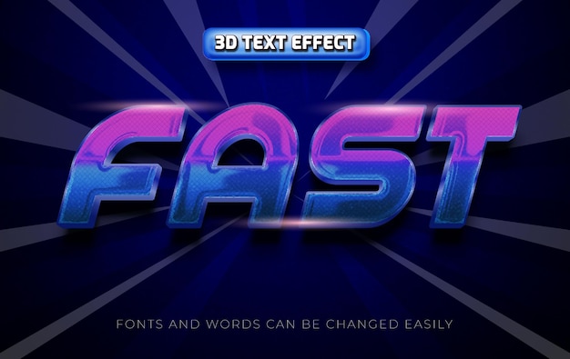 Fast 3d editable text effect style