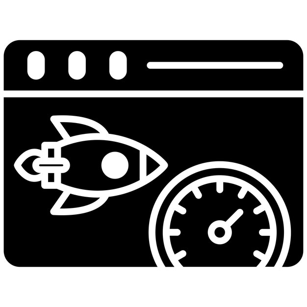 Fast Access Glyph Solid Black Illustration
