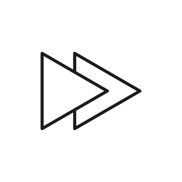 fast Forward icon set next arrow button play next pointer button sign in black filled and outlined style