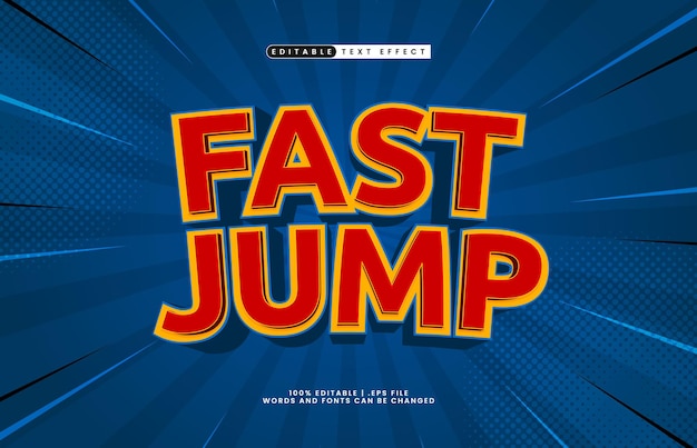 fast jump editable text effect with a drift and race text style