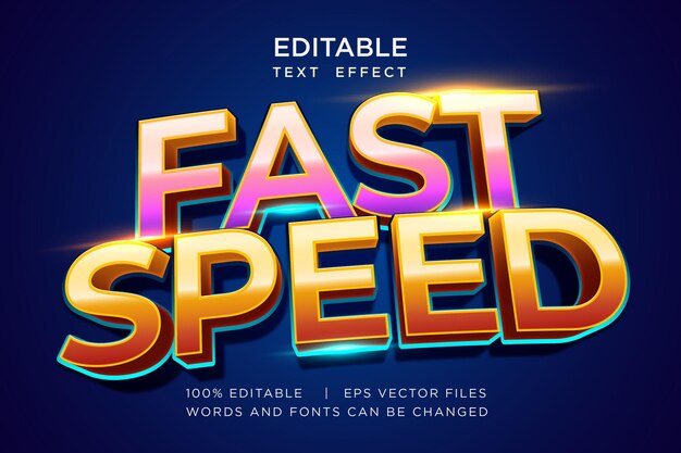 fast speed editable text effect