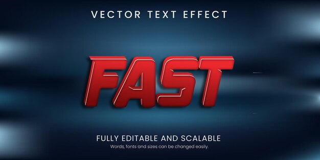 Fast Text Effect 3D style with abstract background editable