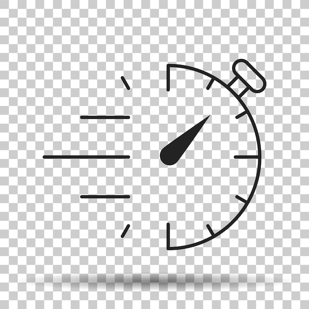 fast timer flat style vector illustration simple business concept pictogram on isolated background