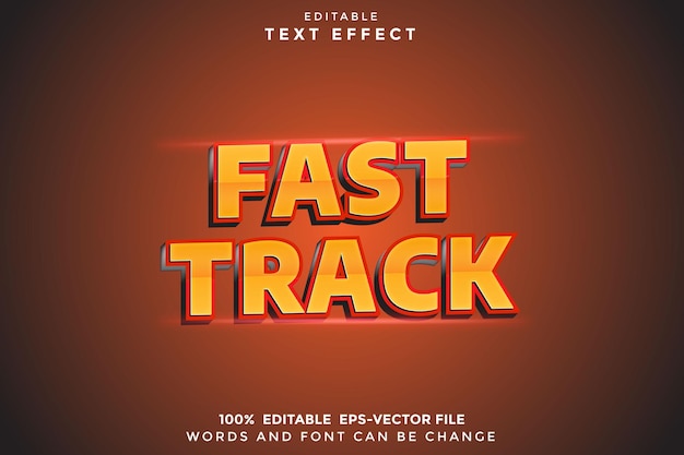 FAST TRACK Editable Text Effect 3D Modern Neon Style