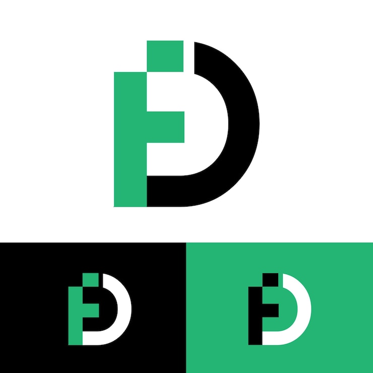 Vektör fd logo design letter fd mark fd logo